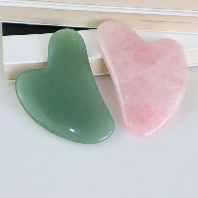 Rose Quartz Gua Sha Board — Natural Stone Face & Body Massager