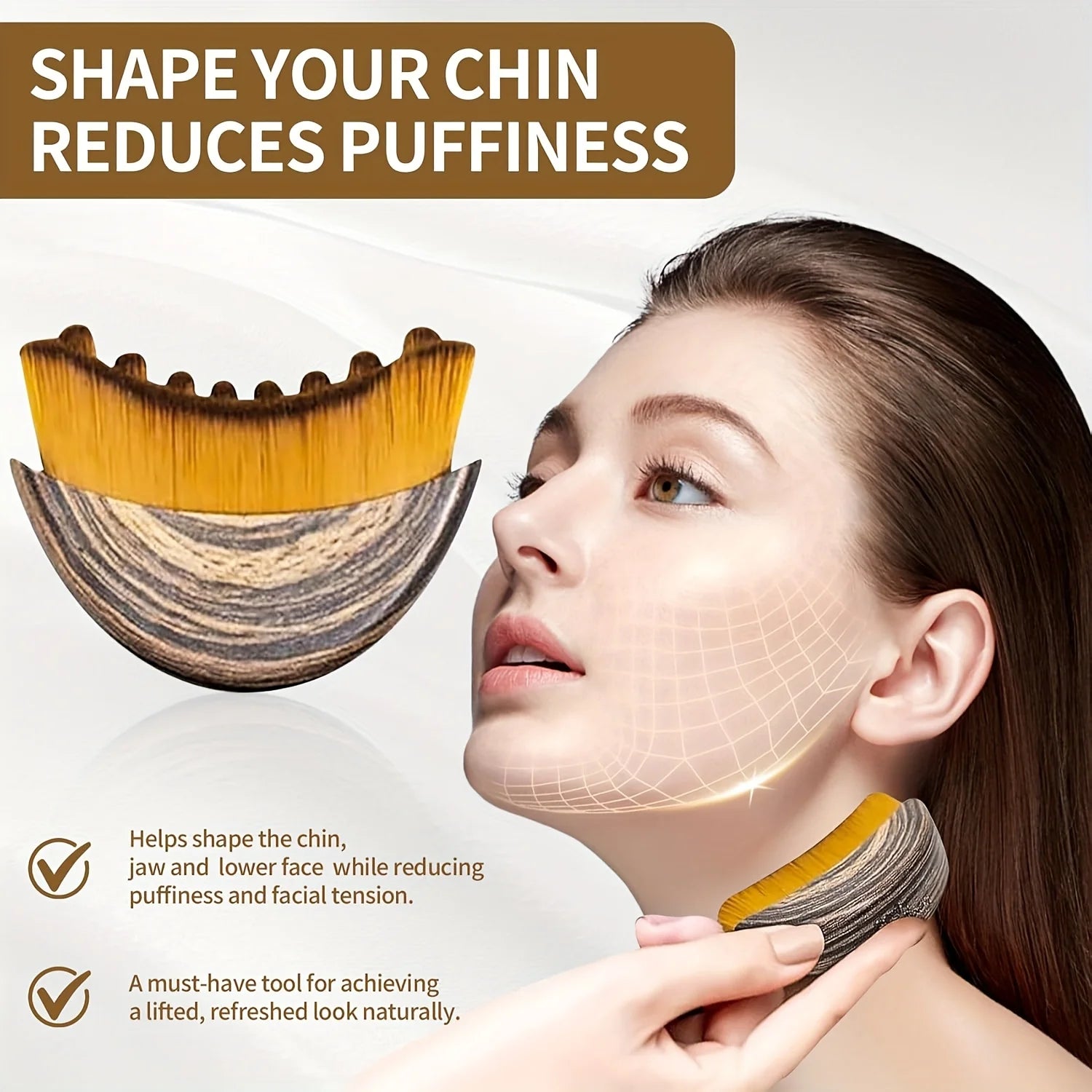 Lymphatic Contour Face Brush & Gua Sha Set – Jawline & Chin Sculpting