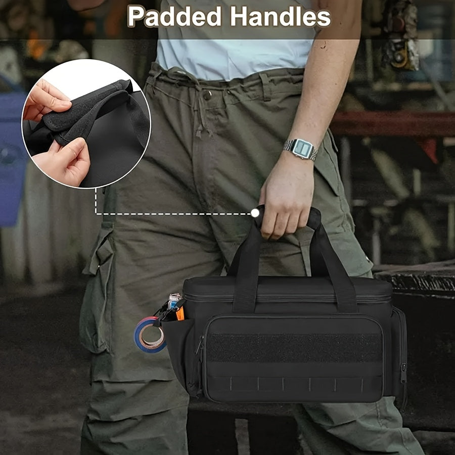 Heavy-Duty Waterproof Tool Organizer Bag – Multi-Pocket Shoulder Tote for Men