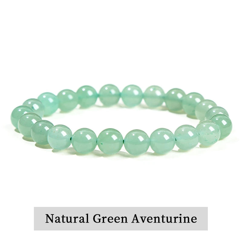 JD Natural Stone Beads Bracelet Amethyst Tiger Eye Crystal Quartz Agate Gem Beads Bangles Women Men Reiki Healling Jewelry Gift