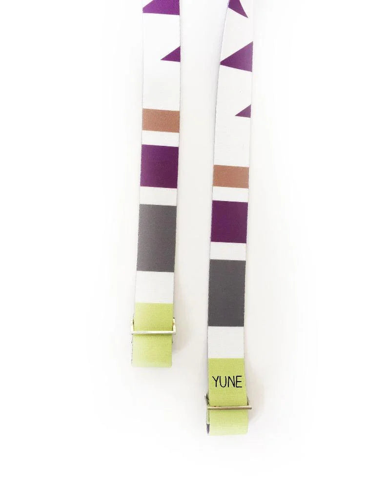 Gemini Yoga Carrier Strap – Monochrome Geometric Stretching Strap & Mat Sling