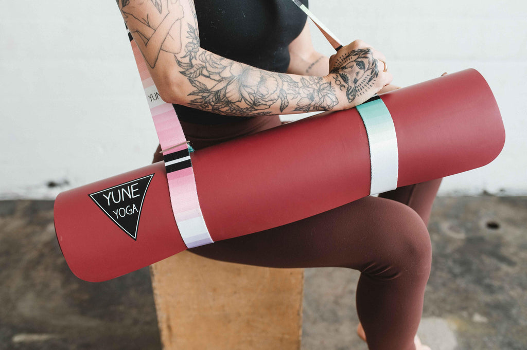 Helena Yoga Carrier Strap – Boho Diamond Print Stretching Strap & Mat Sling