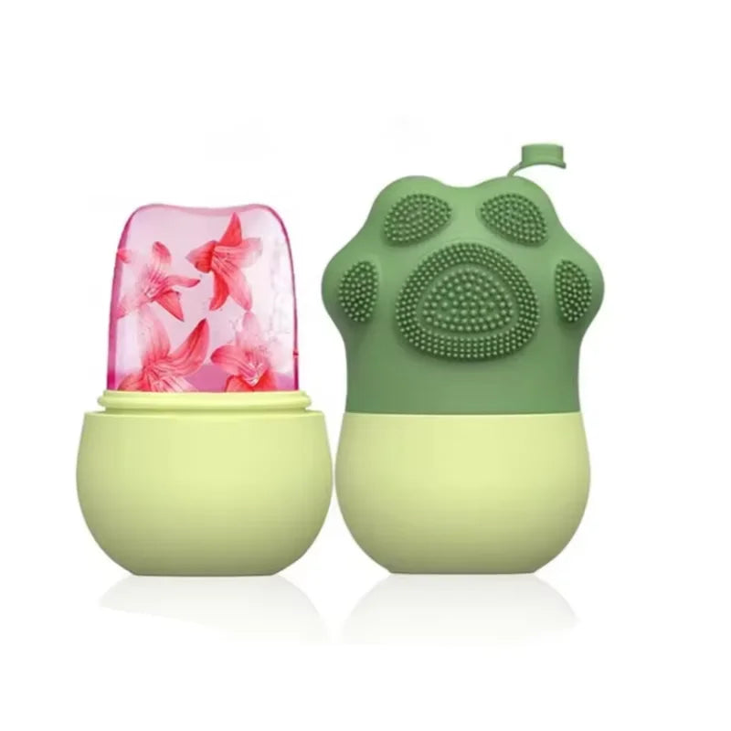 2-in-1 Ice Roller & Silicone Cleansing Face Brush — Sculpt, Cleanse & Glow