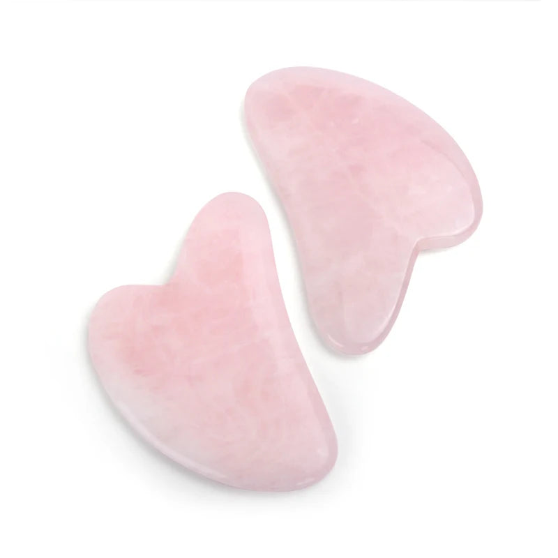 Rose Quartz Gua Sha Board — Natural Stone Face & Body Massager
