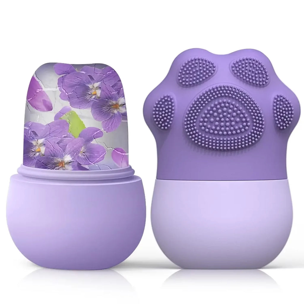 2-in-1 Ice Roller & Silicone Cleansing Face Brush — Sculpt, Cleanse & Glow