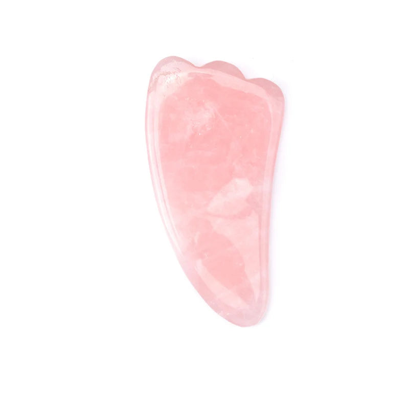 Rose Quartz Gua Sha Board — Natural Stone Face & Body Massager
