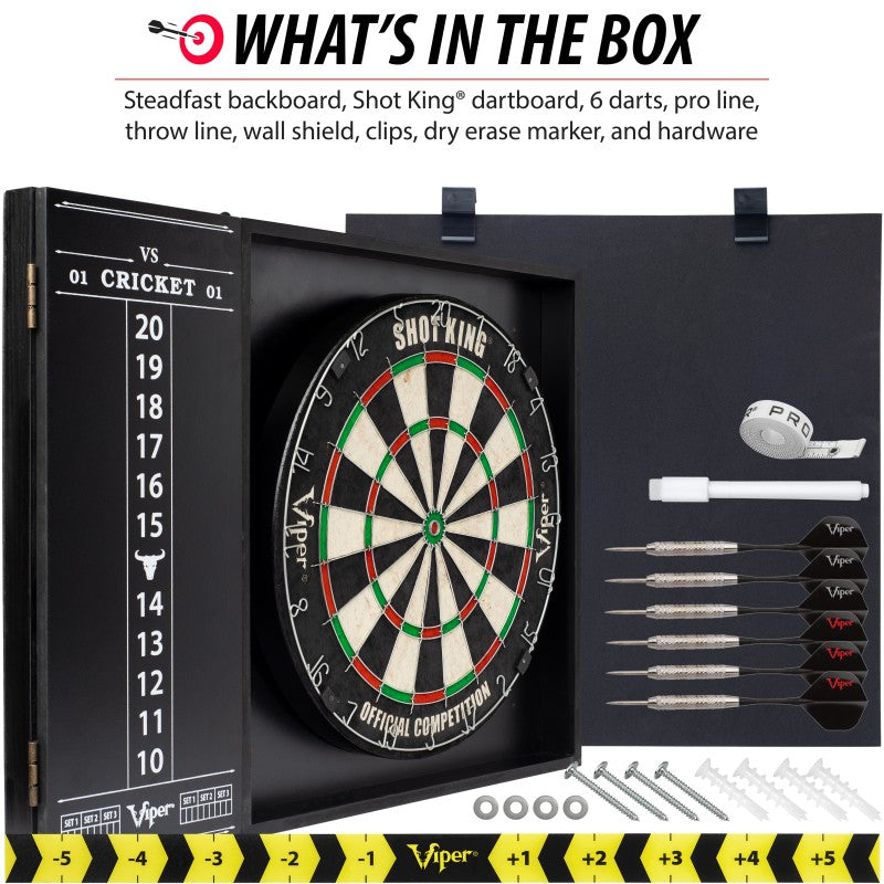 Sisal Dartboard & Backboard Set | Built-In Scoreboard, Storage & Wall Protector