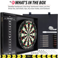 Sisal Dartboard & Backboard Set | Built-In Scoreboard, Storage & Wall Protector