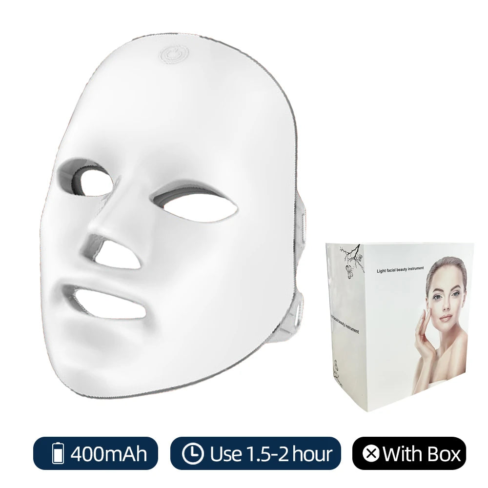 Wireless 7-Color LED Face Mask – Light Therapy for Anti-Aging & Acne