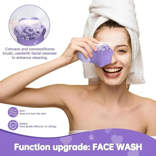 2-in-1 Ice Roller & Silicone Cleansing Face Brush — Sculpt, Cleanse & Glow