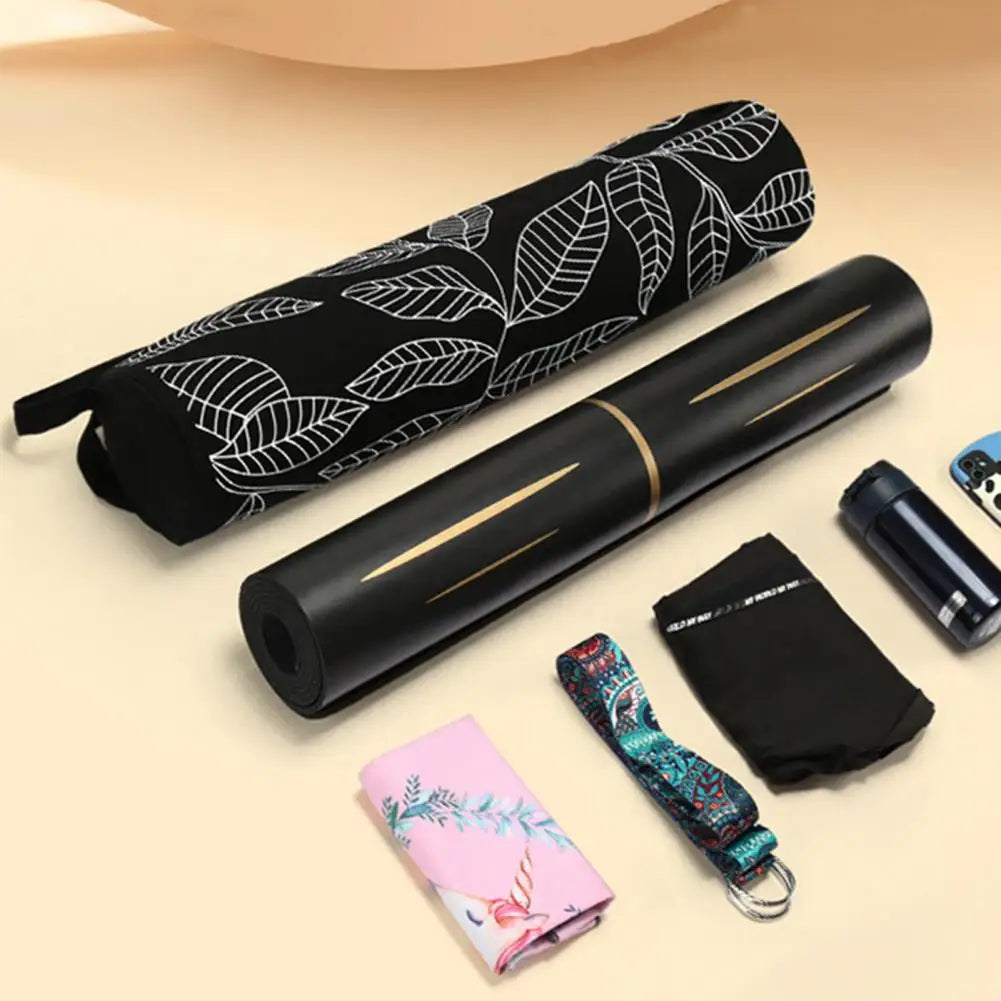 Waterproof Yoga Mat Bag – Large Leaf Print Gym Duffel for Yoga & Pilates
