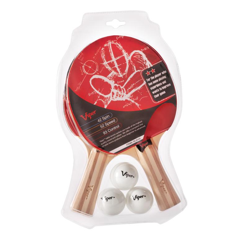 Table Tennis Paddle Set | 2 ITTF Rackets & 3 Balls – Perfect for Family Game Night