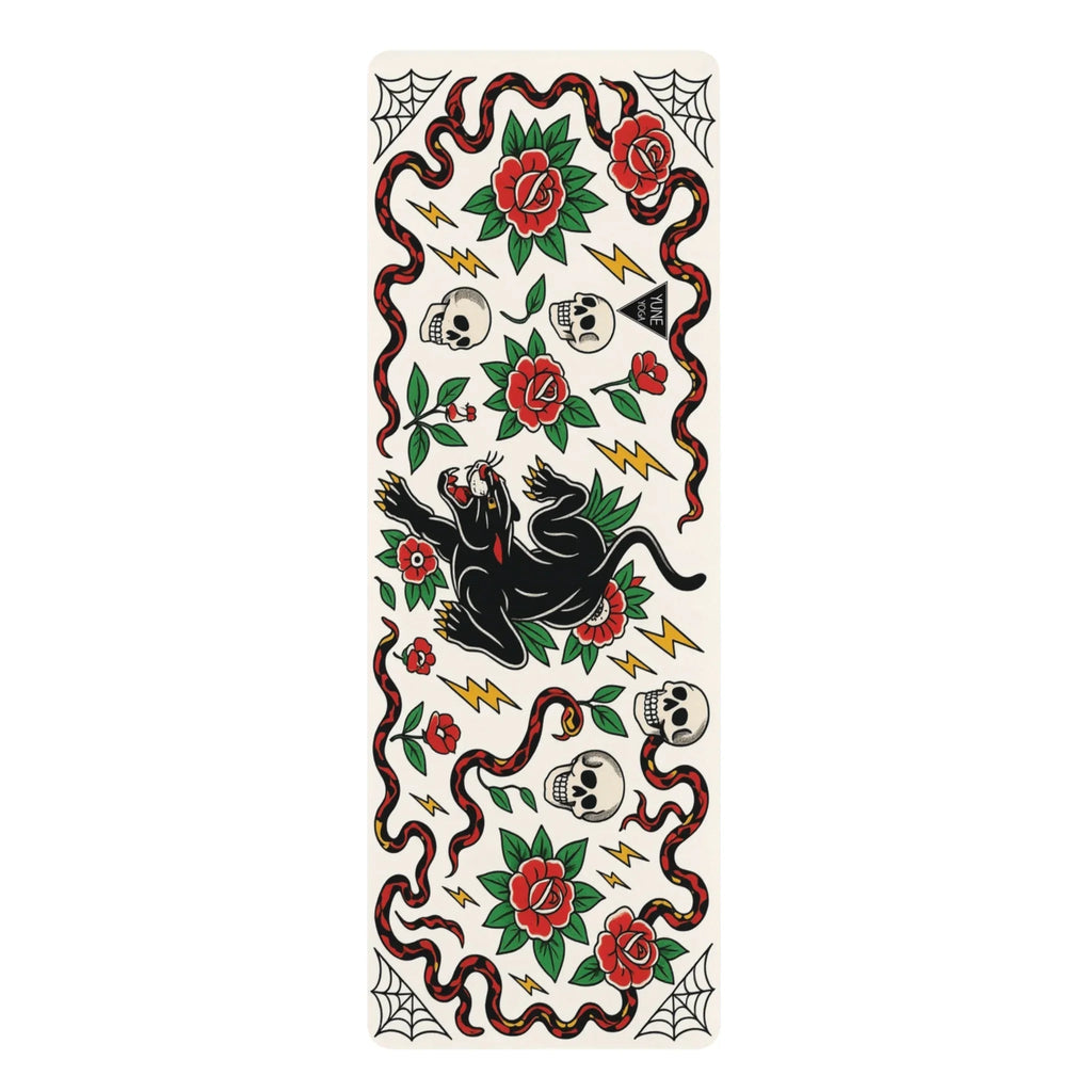 Tattoo Black Cat Yoga Mat – 3mm Microfiber Suede Non-Slip Mat
