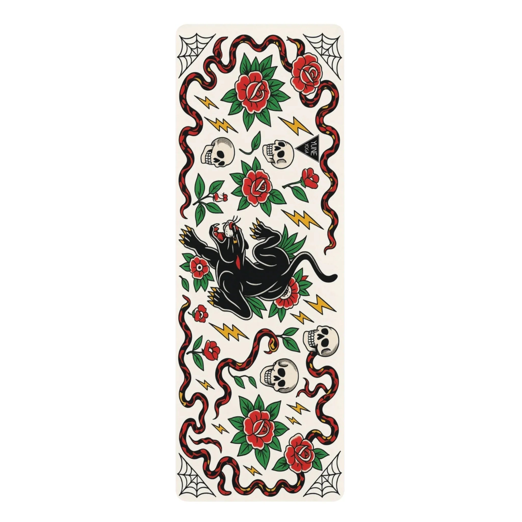 Tattoo Black Cat Yoga Mat – 3mm Microfiber Suede Non-Slip Mat