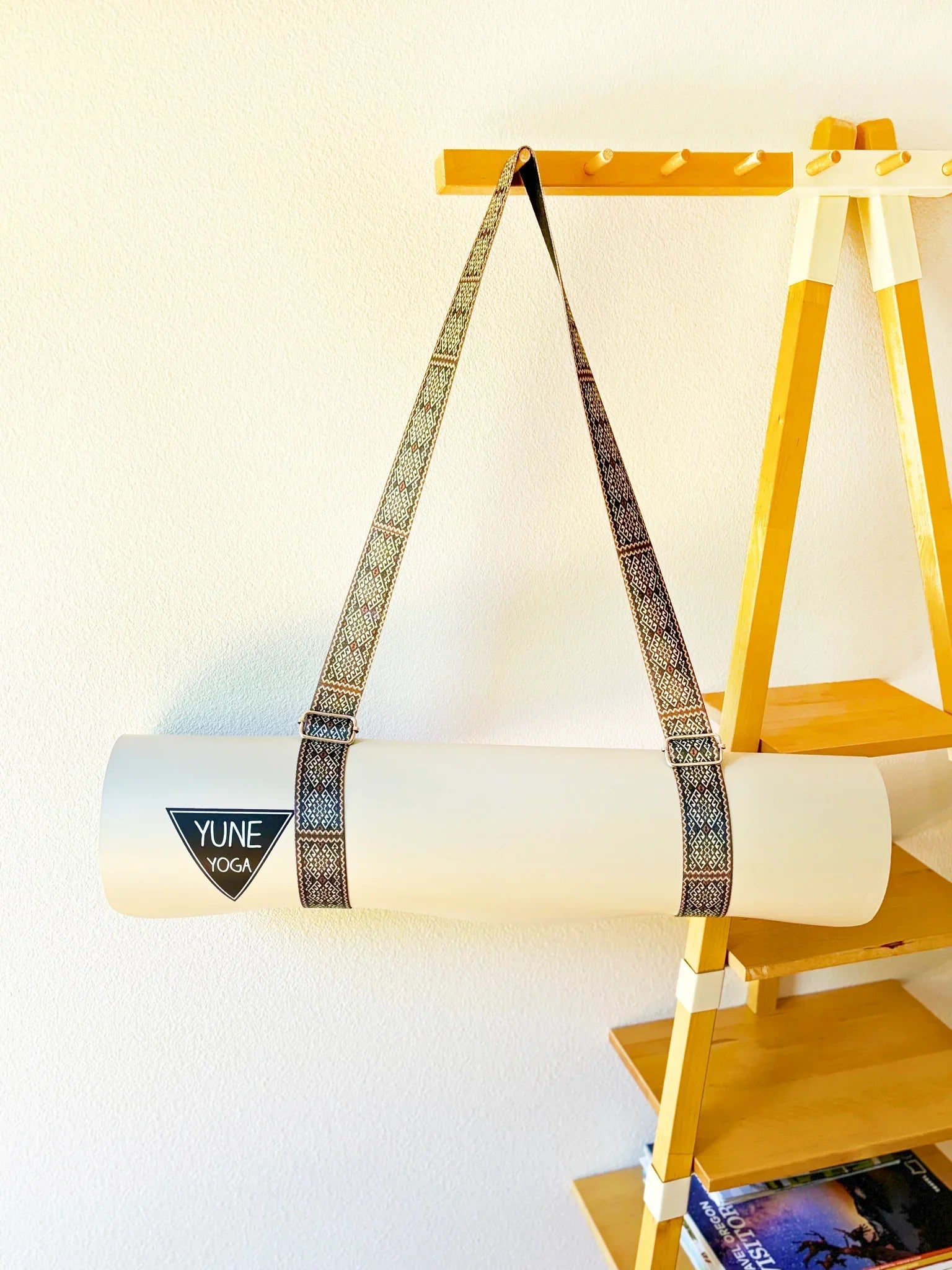 Moab Rocks Yoga Strap – Organic Cotton Stretching Strap with Metal D-Ring Buckles