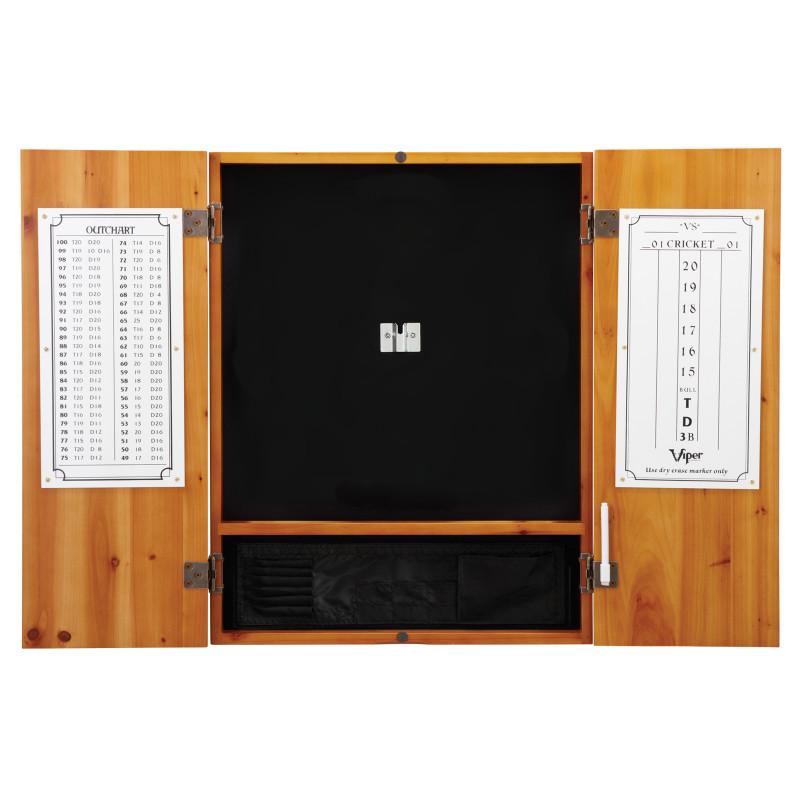 Steel Tip Dartboard Bundle | Oak Cabinet, Sisal Board, Darts & Mat – Dad's Game Room